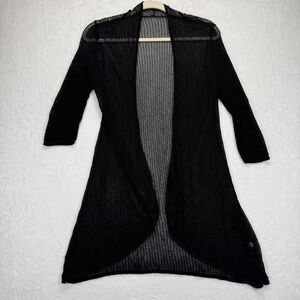 Chic Black Open-Front Cardigan